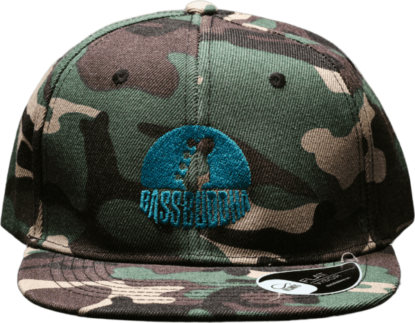 Bass Buddha Snapback Camo With Turquoise Logo